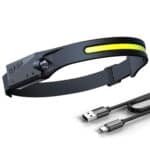 Lanterna de Cabeça Flexível Fita Led COB + 40 Leds XPE de Alta Luminosidade com Sensor de Movimento JY-9812