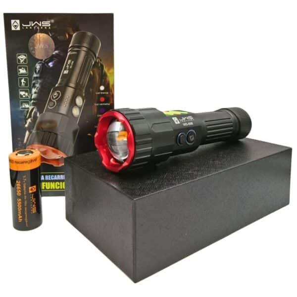Lanterna Tática JWS | Led V3 | WS-698 | Profissional | LED Colorido | Neon USB-C