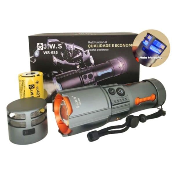 Lanterna Tática JWS | WS-685 | com Função Mata Mosquito | Bateria 40700