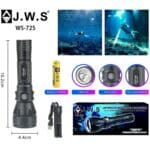 Lanterna Tática à Prova d'Água JWS | WS-725 | Recarregável | Led T6