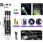 Mini Lanterna Tática LED T12 | JWS WS-658 | Recarregável USB-C | Potente com Imã