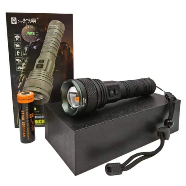 Lanterna Tática JWS | WS-696 | LED V3 | Recarregável USB-C com Zoom