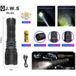 Lanterna Tática Profissional | Led V8 | JWS WS-665 | Potente Recarregável USB-C com Zoom