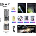 Lanterna Tática JWS | WS-683 | LED V8 Potente | Recarregável USB-C | Lampião