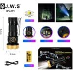 Mini Lanterna Tática Potente | JWS Original | WS-675 | 7x Leds V3 | Recarregável USB-C
