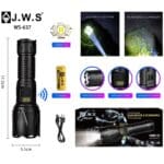 Lanterna Tática | JWS WS-637 | LED V3 | Recarregável USB-C | Bateria 26650