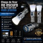 Mini Lanterna Tática | JWS WS-673 | 3x Leds V6 | 9 Modos, Compacta, LED RGB e Imã