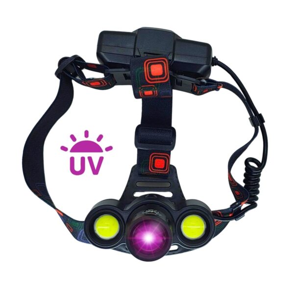 Lanterna de Cabeça Led UV (ultravioleta) + 2 COB Led JYX JY-9862