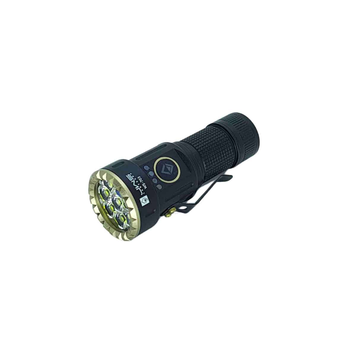 Mini Lanterna Tática | JWS WS-703 | Potente 8 Leds XPG | USB-C com 2 Baterias